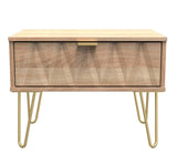 Diamond 1 Drawer Midi Chest with Gold Hairpin Legs - Welcome Furniture