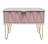 Diamond 1 Drawer Midi Chest with Gold Hairpin Legs - Welcome Furniture