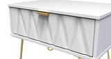 Diamond 1 Drawer Midi Chest with Gold Hairpin Legs - Welcome Furniture