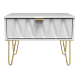 Diamond 1 Drawer Midi Chest with Gold Hairpin Legs - Welcome Furniture