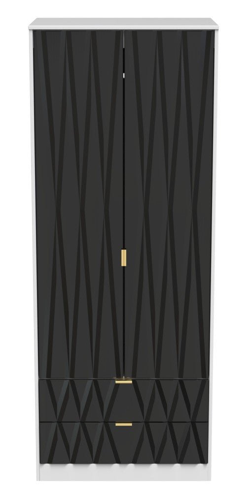 Diamond 2 Door 2 Drawer Wardrobe - Welcome Furniture