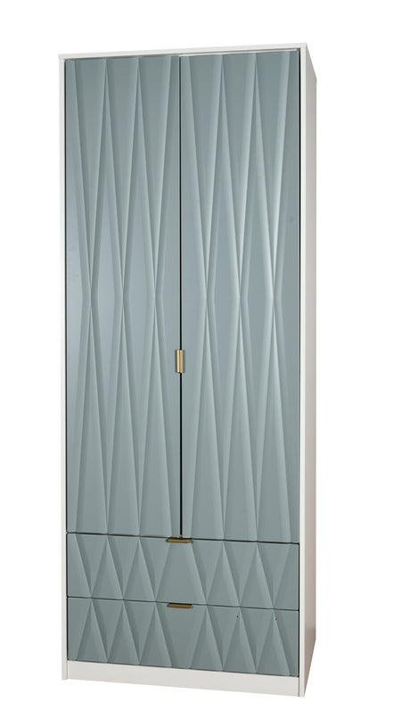 Diamond 2 Door 2 Drawer Wardrobe - Welcome Furniture