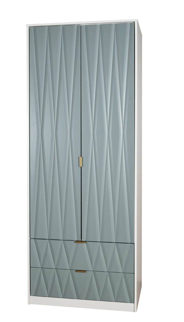 Diamond 2 Door 2 Drawer Wardrobe - Welcome Furniture