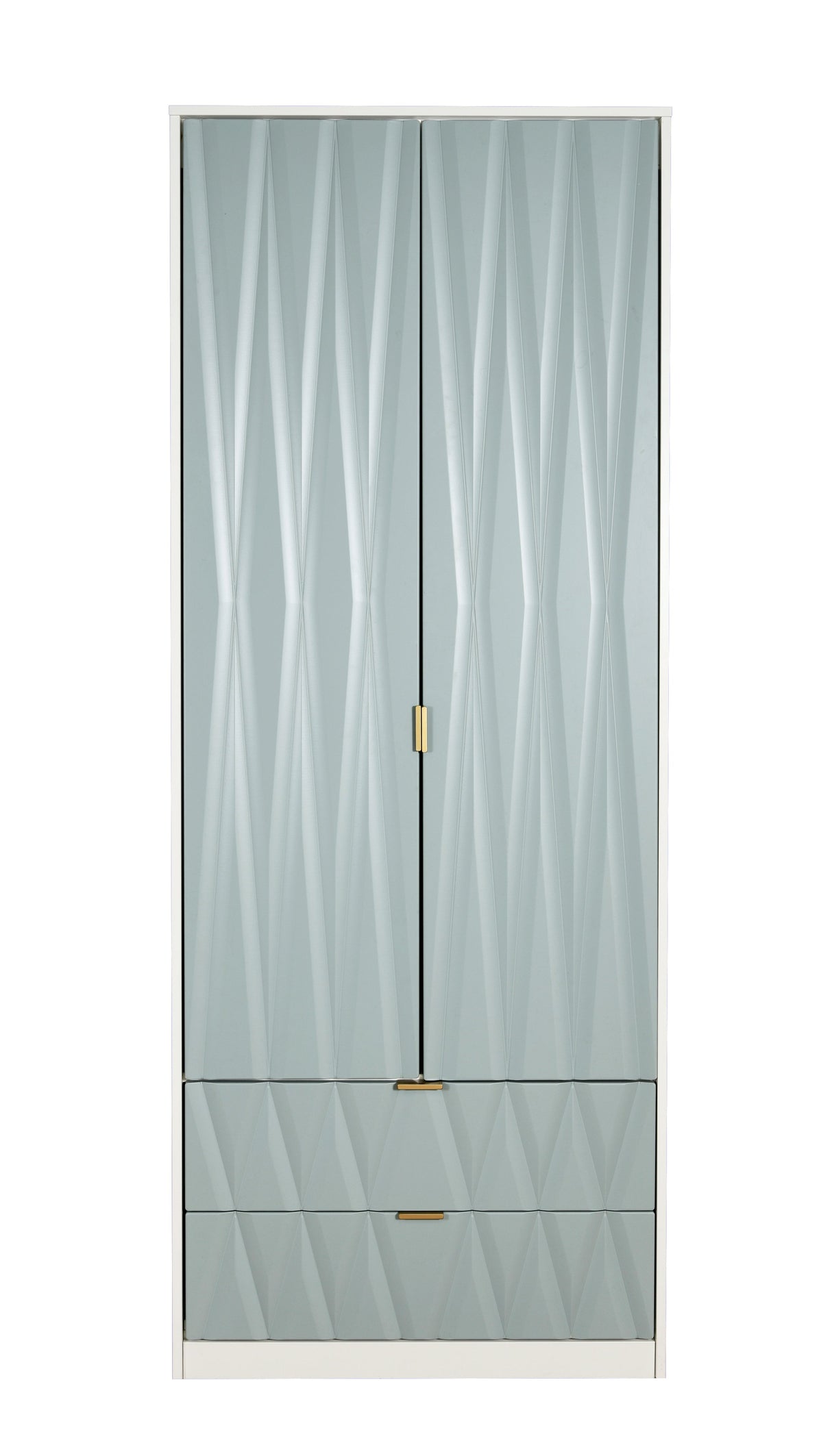 Diamond 2 Door 2 Drawer Wardrobe - Welcome Furniture