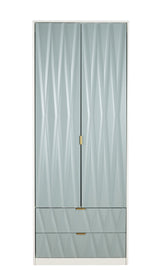 Diamond 2 Door 2 Drawer Wardrobe - Welcome Furniture