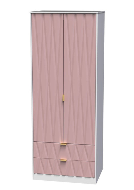 Diamond 2 Door 2 Drawer Wardrobe - Welcome Furniture