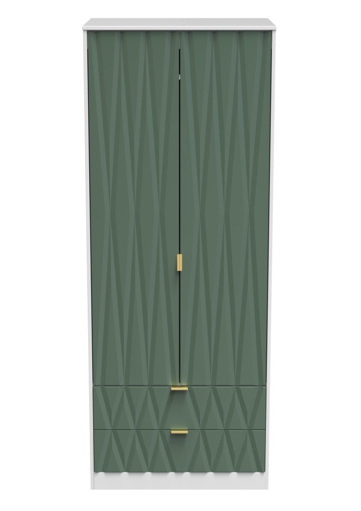 Diamond 2 Door 2 Drawer Wardrobe - Welcome Furniture