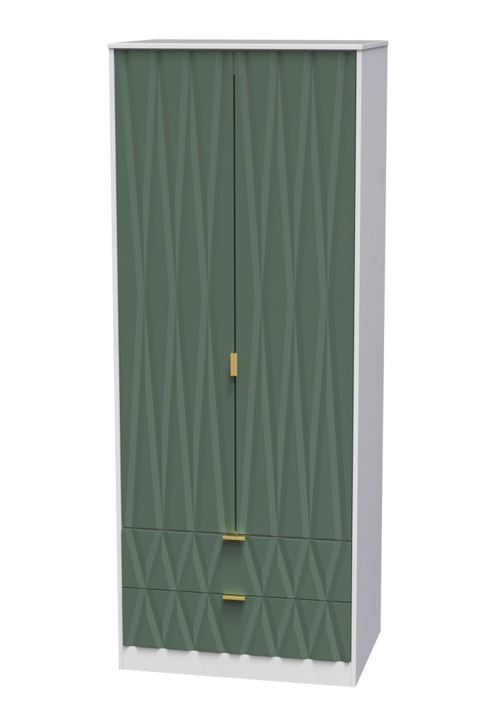 Diamond 2 Door 2 Drawer Wardrobe - Welcome Furniture