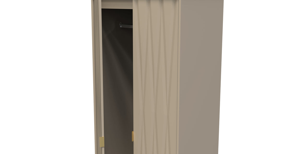 Diamond 2 Door 2 Drawer Wardrobe - Welcome Furniture