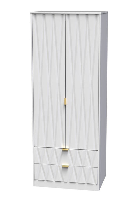Diamond 2 Door 2 Drawer Wardrobe - Welcome Furniture