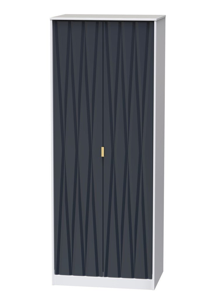 Diamond 2 Door Wardrobe - Welcome Furniture