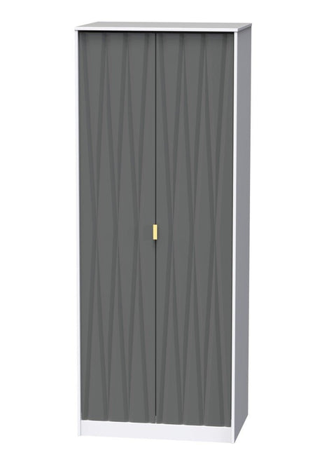 Diamond 2 Door Wardrobe - Welcome Furniture