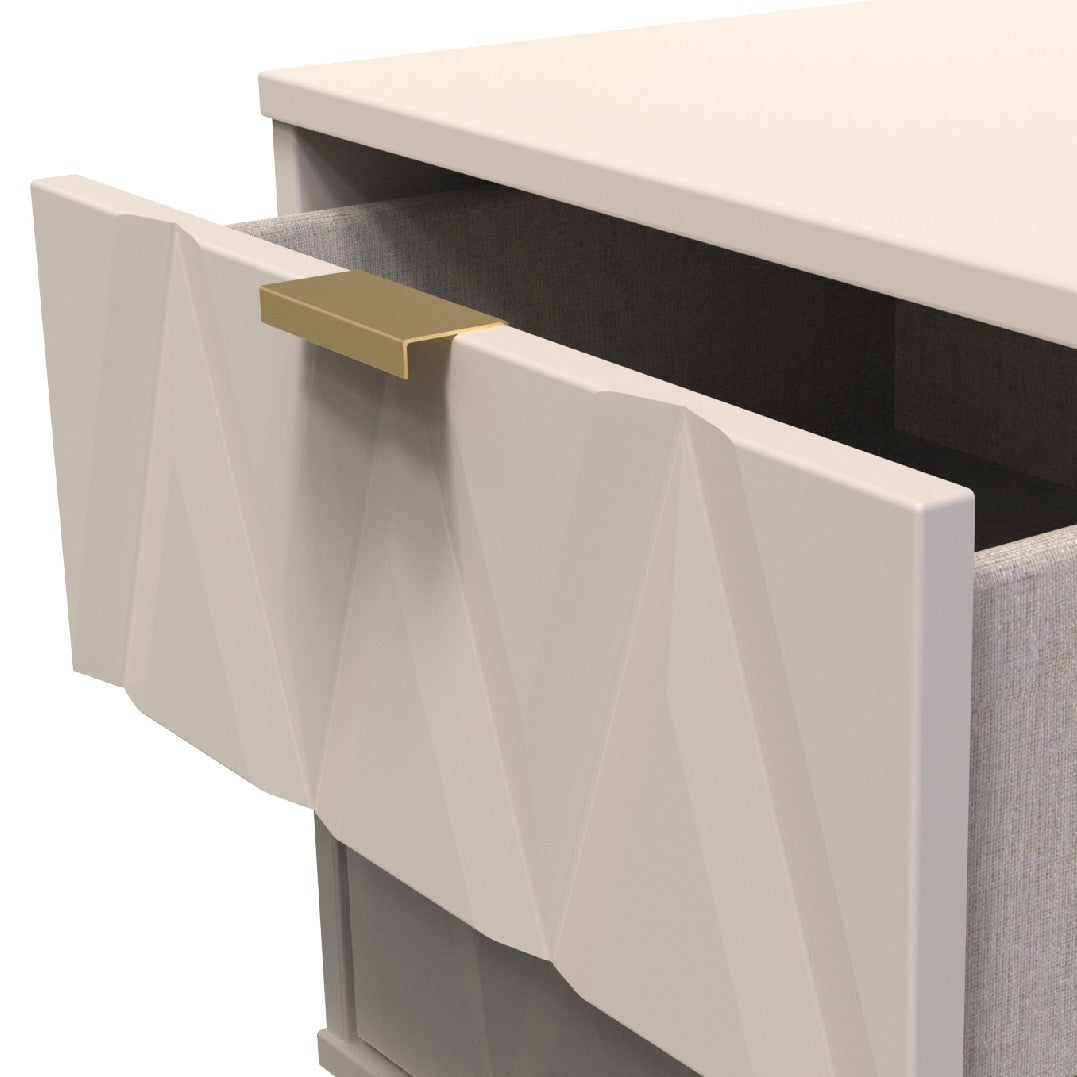 Diamond 2 Drawer Bedside Cabinet with Hairpin Legs - Welcome Furniture