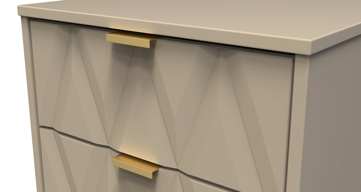 Diamond 2 Drawer Bedside Cabinet with Hairpin Legs - Welcome Furniture
