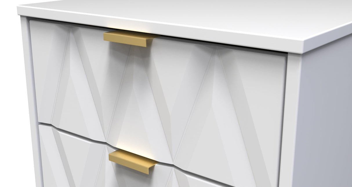 Diamond 2 Drawer Bedside Cabinet with Hairpin Legs - Welcome Furniture