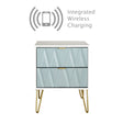 Diamond 2 Drawer Bedside Cabinet with Wireless Charging - Welcome Furniture