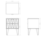 Diamond 2 Drawer Bedside Cabinet with Wireless Charging - Welcome Furniture