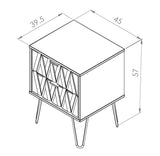 Diamond 2 Drawer Bedside Cabinet with Wireless Charging - Welcome Furniture