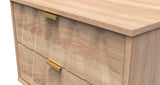 Diamond 2 Drawer Midi Chest with Gold Hairpin Legs - Welcome Furniture
