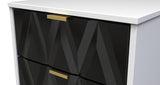 Diamond 2 Drawer Midi Chest with Gold Hairpin Legs - Welcome Furniture