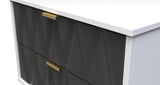Diamond 2 Drawer Midi Chest with Gold Hairpin Legs - Welcome Furniture