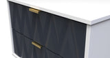 Diamond 2 Drawer Midi Chest with Gold Hairpin Legs - Welcome Furniture