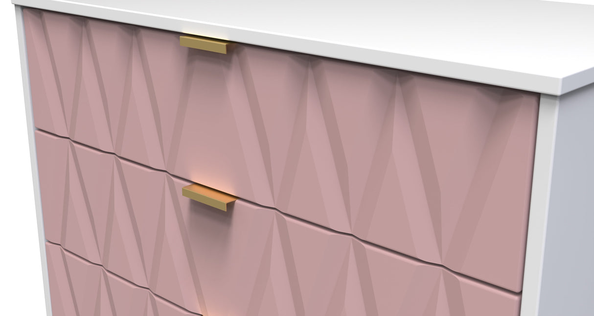 Diamond 3 Drawer Chest with Gold Hairpin Legs - Welcome Furniture