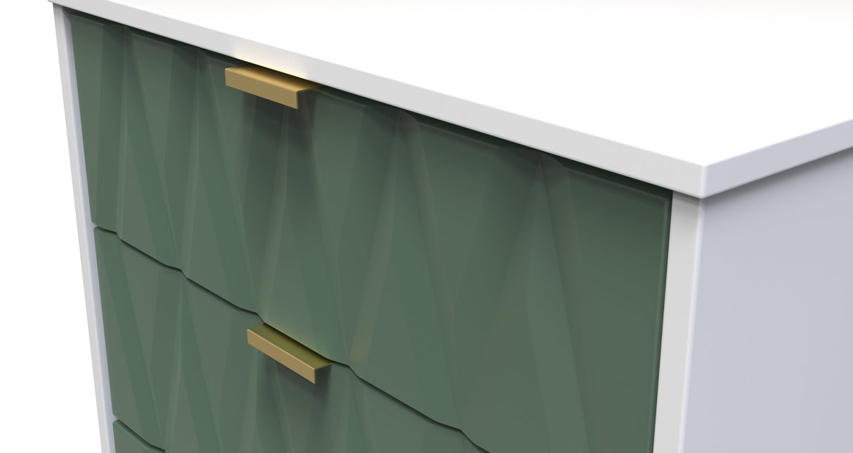 Diamond 3 Drawer Midi Chest with Gold Hairpin Legs - Welcome Furniture