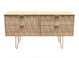 Diamond 4 Drawer Bed Box with Gold Hairpin Legs - Welcome Furniture