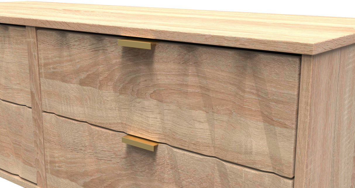 Diamond 4 Drawer Bed Box with Gold Hairpin Legs - Welcome Furniture