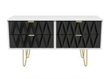 Diamond 4 Drawer Bed Box with Gold Hairpin Legs - Welcome Furniture