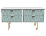 Diamond 4 Drawer Bed Box with Gold Hairpin Legs - Welcome Furniture