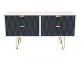 Diamond 4 Drawer Bed Box with Gold Hairpin Legs - Welcome Furniture