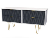 Diamond 4 Drawer Bed Box with Gold Hairpin Legs - Welcome Furniture