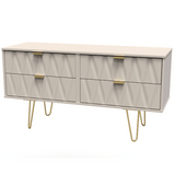 Diamond 4 Drawer Bed Box with Gold Hairpin Legs - Welcome Furniture