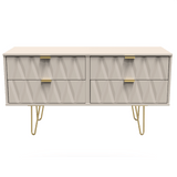 Diamond 4 Drawer Bed Box with Gold Hairpin Legs - Welcome Furniture