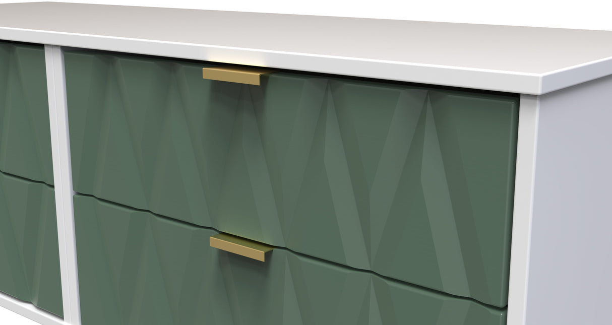 Diamond 4 Drawer Bed Box with Gold Hairpin Legs - Welcome Furniture