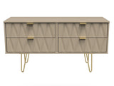 Diamond 4 Drawer Bed Box with Gold Hairpin Legs - Welcome Furniture