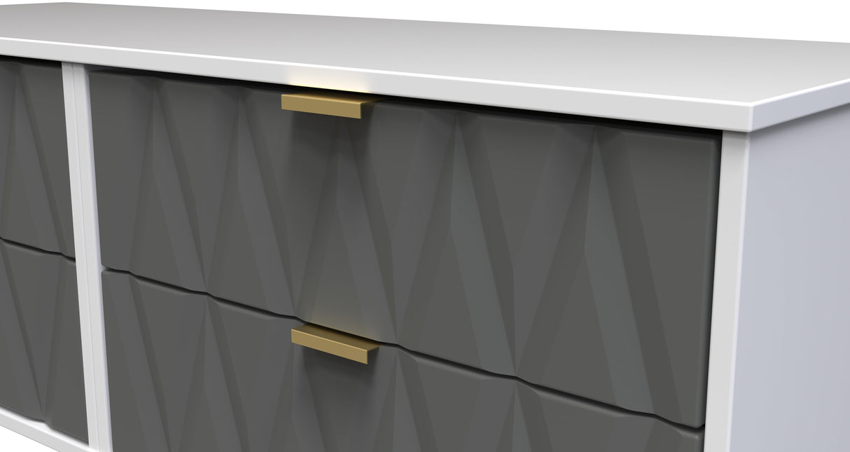 Diamond 4 Drawer Bed Box with Gold Hairpin Legs - Welcome Furniture