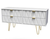 Diamond 4 Drawer Bed Box with Gold Hairpin Legs - Welcome Furniture