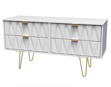 Diamond 4 Drawer Bed Box with Gold Hairpin Legs - Welcome Furniture