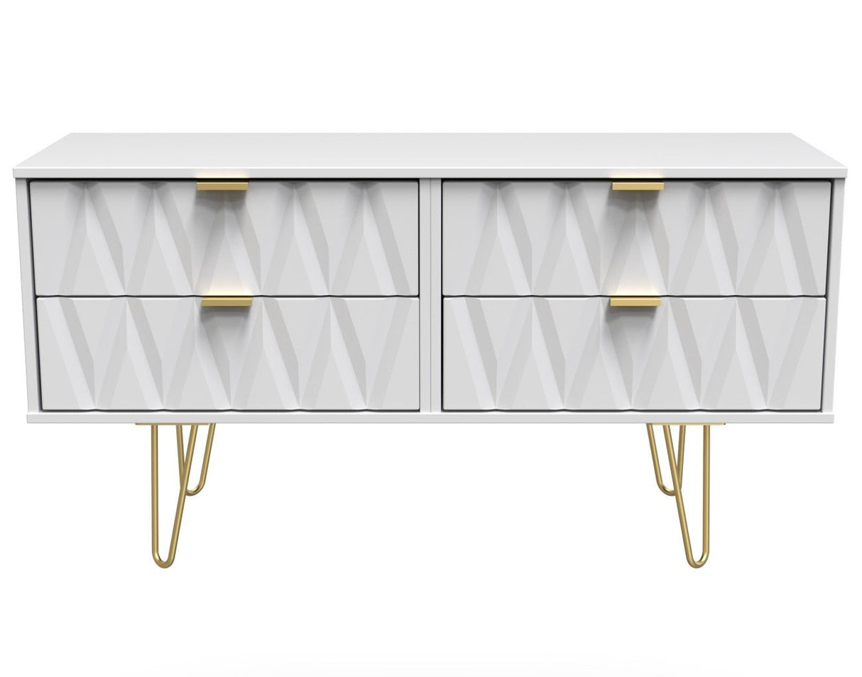 Diamond 4 Drawer Bed Box with Gold Hairpin Legs - Welcome Furniture