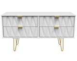Diamond 4 Drawer Bed Box with Gold Hairpin Legs - Welcome Furniture
