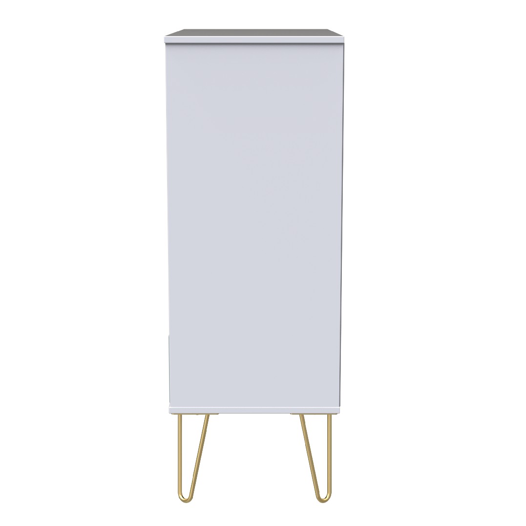 Diamond 5 Drawer Chest with Gold Hairpin Legs - Welcome Furniture
