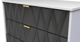 Diamond 5 Drawer Chest with Gold Hairpin Legs - Welcome Furniture
