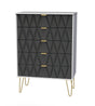 Diamond 5 Drawer Chest with Gold Hairpin Legs - Welcome Furniture