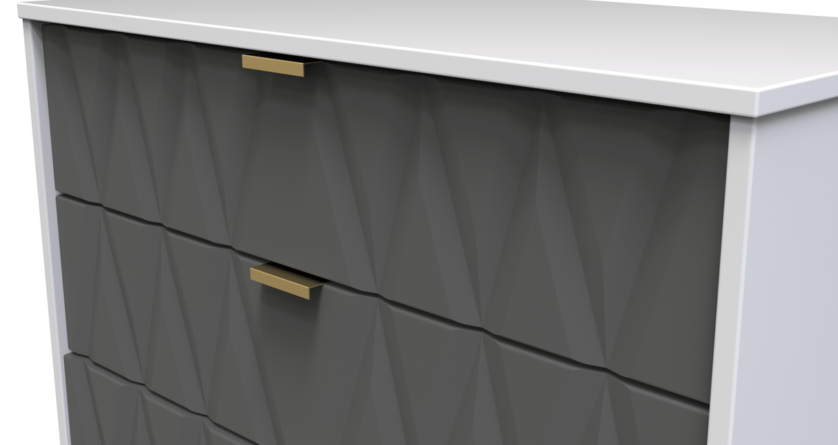 Diamond 5 Drawer Chest with Gold Hairpin Legs - Welcome Furniture