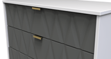 Diamond 5 Drawer Chest with Gold Hairpin Legs - Welcome Furniture