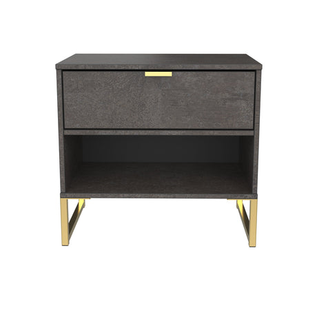 Diego 1 Drawer Bedside with Gold Frame - Welcome Furniture