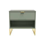 Diego 1 Drawer Bedside with Gold Frame - Welcome Furniture